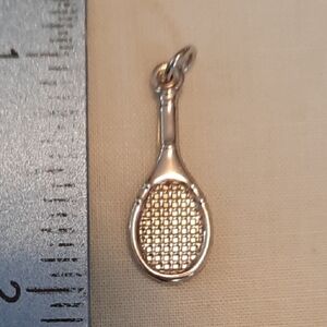 Sterling Silver Tennis Racket Pendant